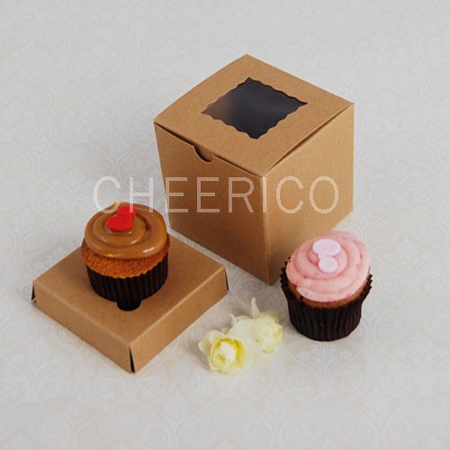 1 Kraft Brown Window Mini Cupcake Box ($1.40/pc x 25 units)