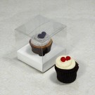 1 Cupcake Clear Mini Cupcake Boxes w White insert($1.40pc x 25 units)