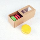 3 Macaron Window Kraft Brown Boxes($1.55/pc x 25 units)