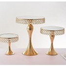 Set of 3 Nordia Beaded Gold Cake Stands